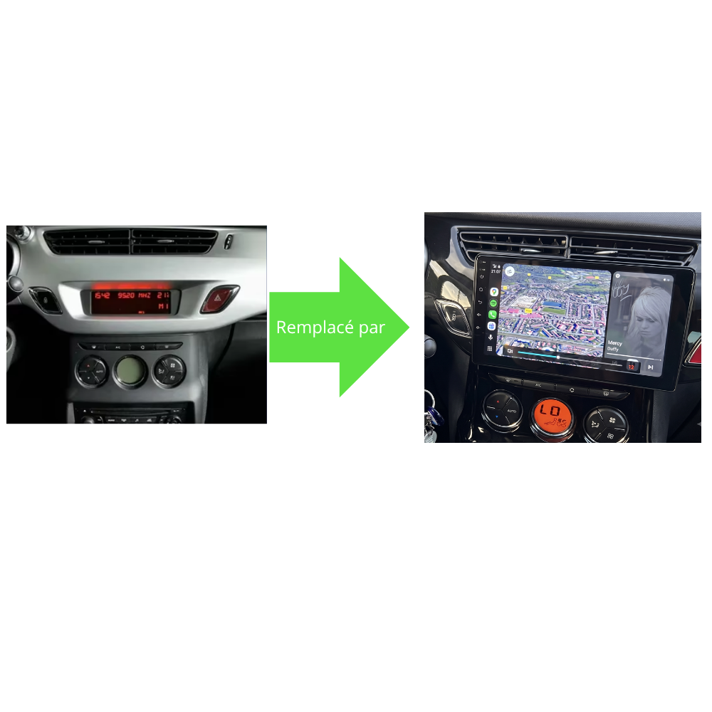 Écran Tactile Citroen DS3 (2009-2016) - Autoradio GPS Android Auto Apple CarPlay