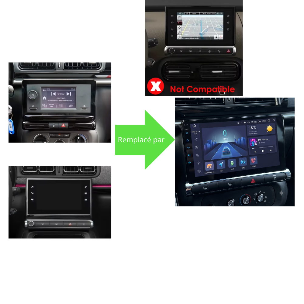 Écran Tactile Citroen C3 (2016-2024) - Autoradio GPS Android Auto Apple CarPlay