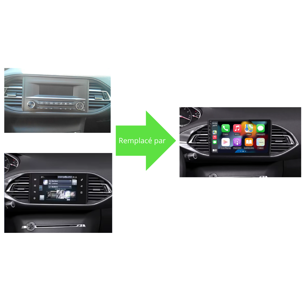 Écran Tactile Peugeot 308 (2013-2018) - Autoradio GPS Android Auto Apple CarPlay