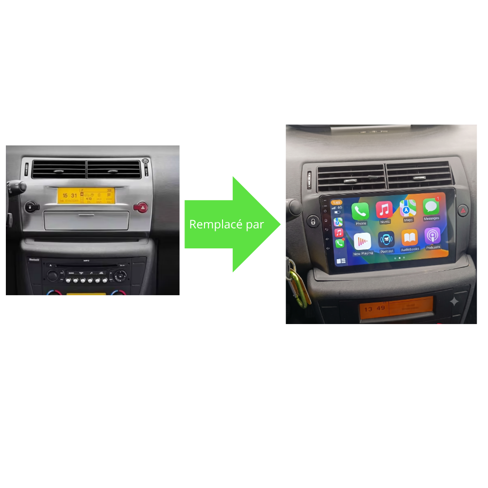 Écran Tactile Citroen C4 (2004-2010) - Autoradio GPS Android Auto Apple CarPlay
