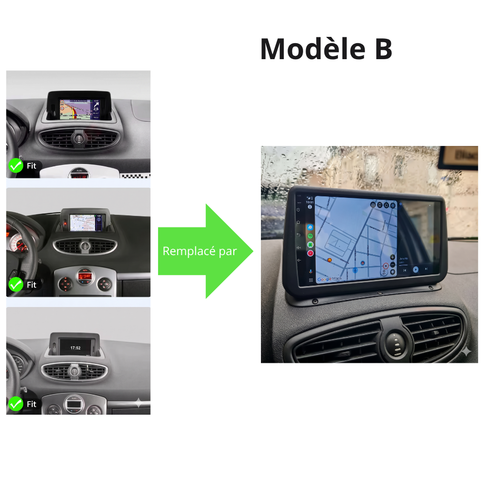 Écran Tactile Renault Clio 3 (2005-2014) - Autoradio GPS Android Auto et Apple CarPlay