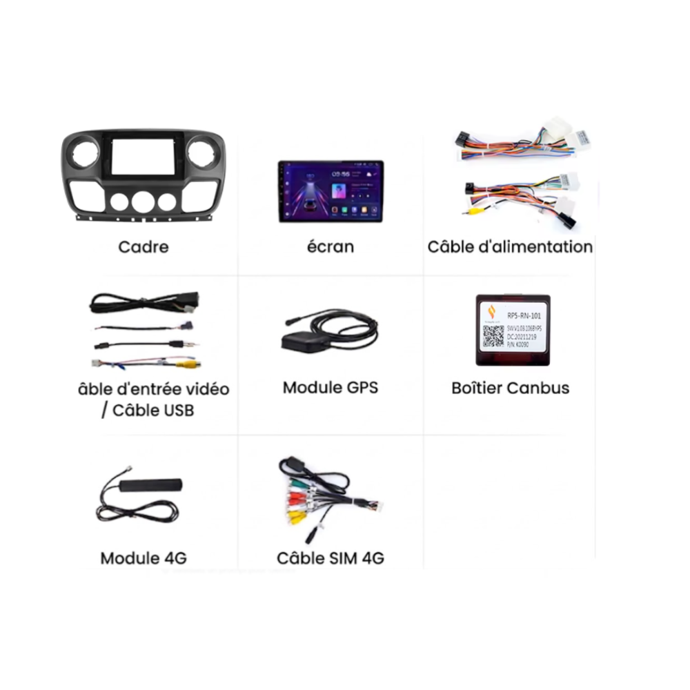 Écran Tactile Renault Master 3 (2010-2019) - Autoradio GPS Android Auto et Apple CarPlay