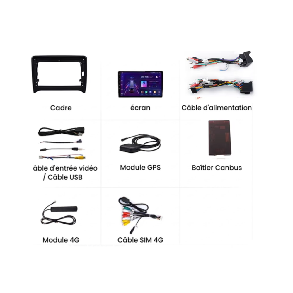 Écran Tactile Audi TT MK2  (2006-2014) : Autoradio GPS, Android Auto et Apple CarPlay