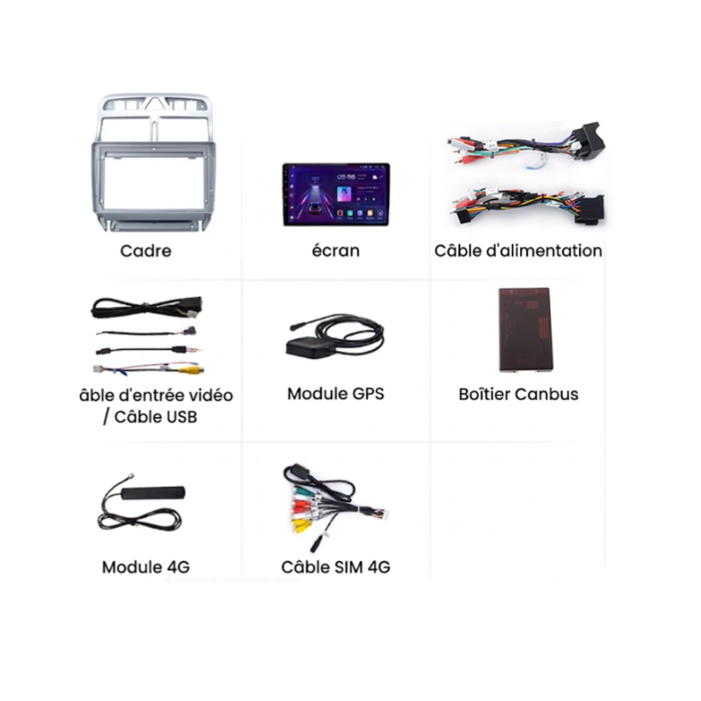Écran Tactile Peugeot 307 (2001-2008) - Autoradio GPS Android Auto Apple CarPlay