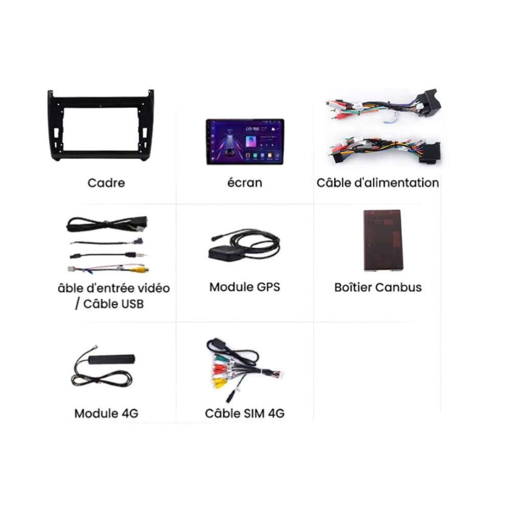 Full Tactile Volkswagen Polo 5 phase 2 (2015-2017) - Autoradio GPS 9 pouces Android Auto Apple CarPlay