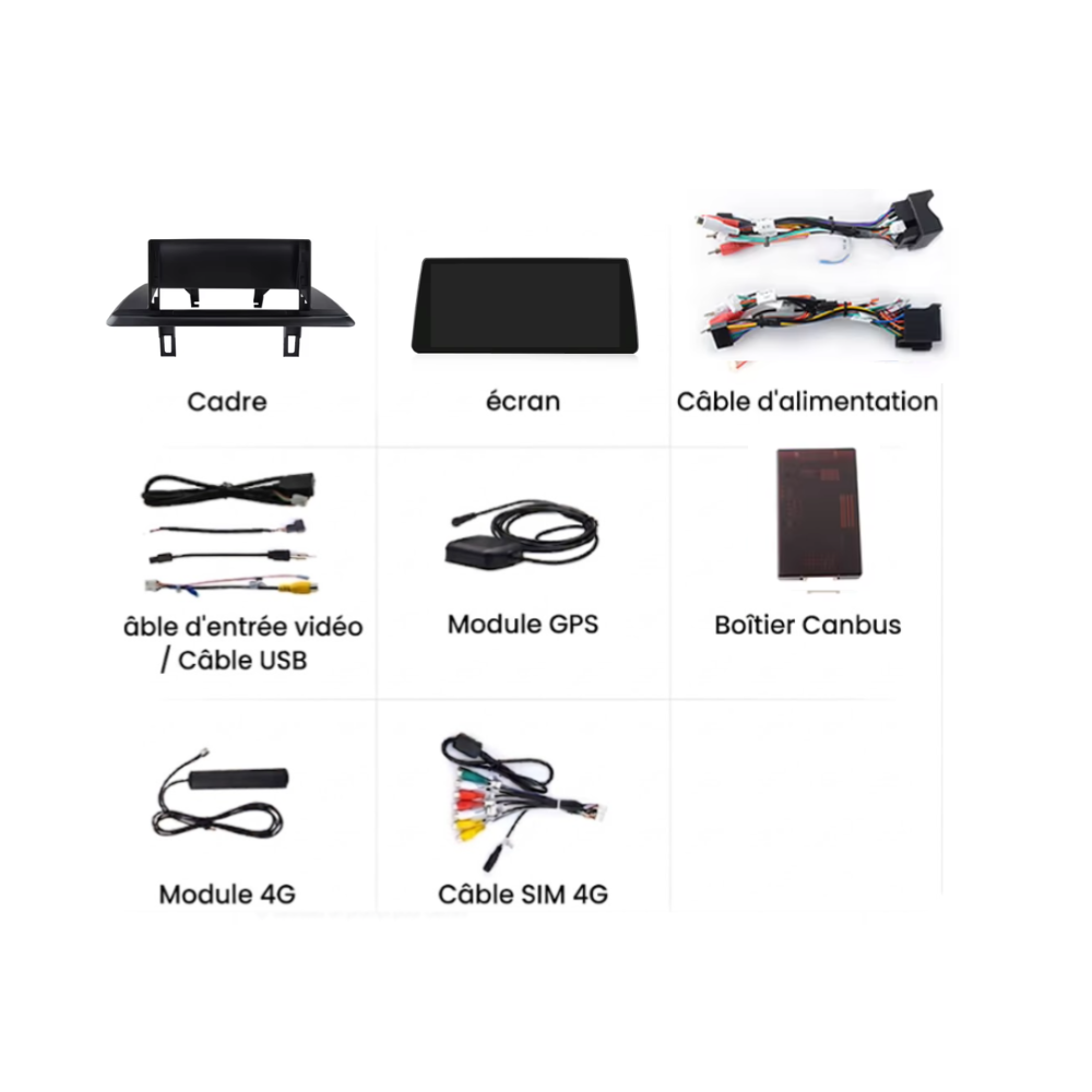 Écran Tactile BMW serie 1 E82  (2004-2012) : Autoradio GPS, Android Auto et Apple CarPlay