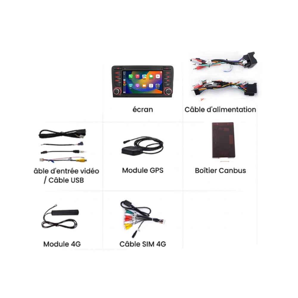 Écran Tactile Audi A3 (2003-2013) - Autoradio GPS Android Auto Apple CarPlay