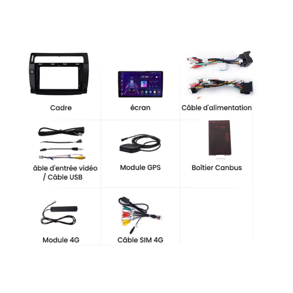 Écran Tactile Citroen C4 (2004-2010) - Autoradio GPS Android Auto Apple CarPlay
