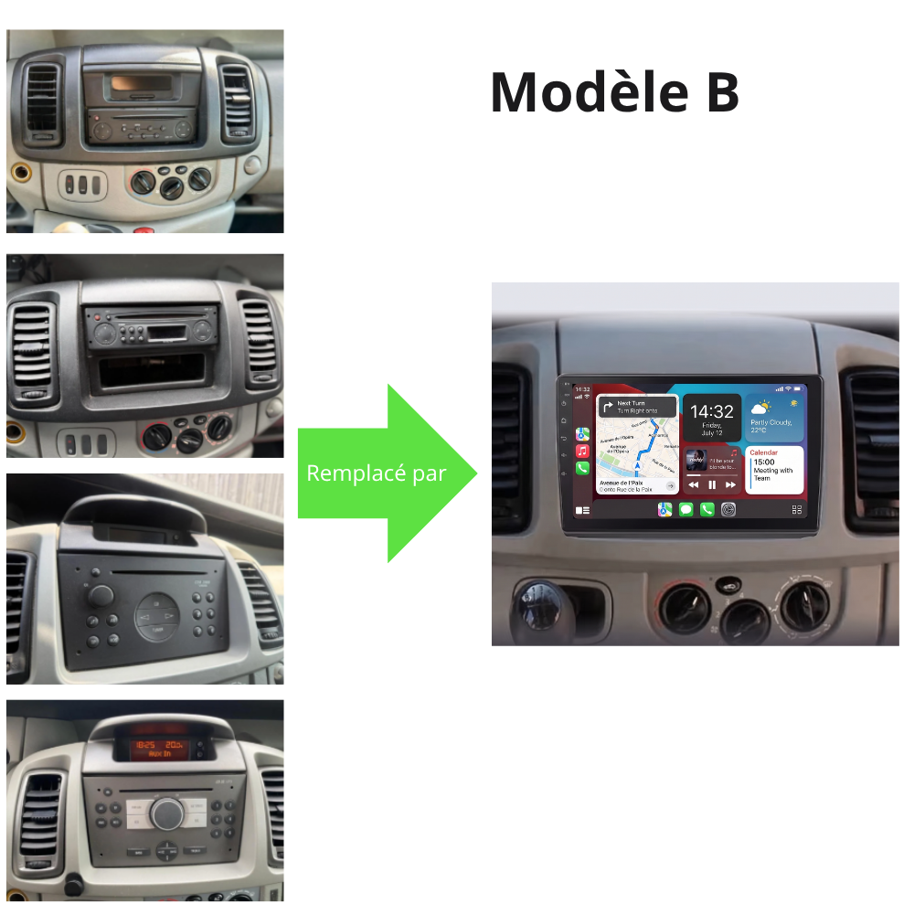 Écran Tactile Renault Trafic 2 (2002-2014) - Autoradio GPS Android Auto et Apple CarPlay