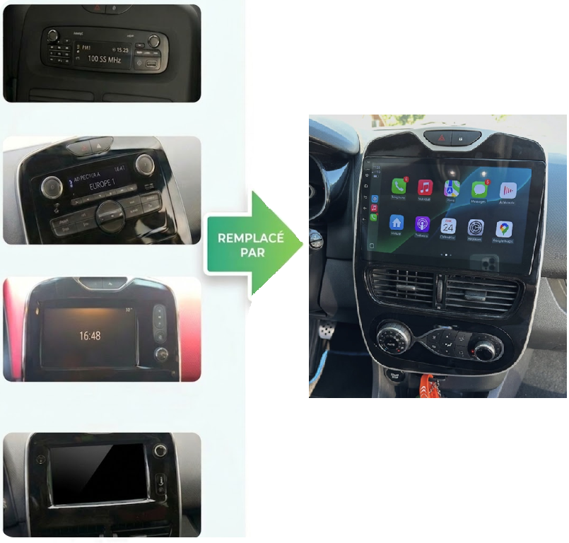 Écran Tactile Renault Clio 4 Phase 2 (2016-) - Autoradio GPS Android Auto et Apple CarPlay