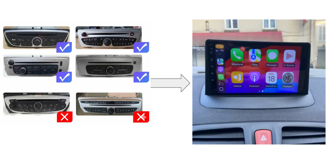 Écran Tactile Renault Mégane 3 (2008-2016) - Autoradio GPS Android Auto et Apple CarPlay